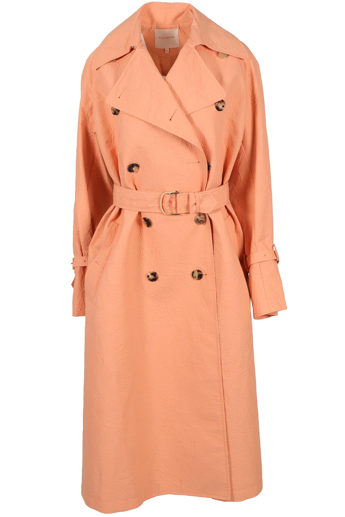 ROKSANDA PEACH SILK TRENCH COAT XSMALL