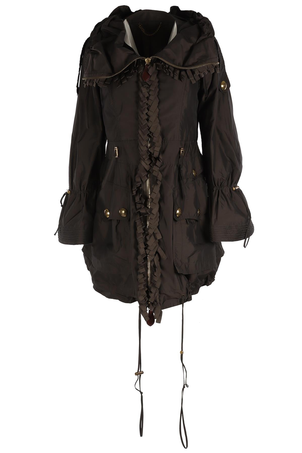 BURBERRY GREEN SHELL COAT IT 36 UK 4
