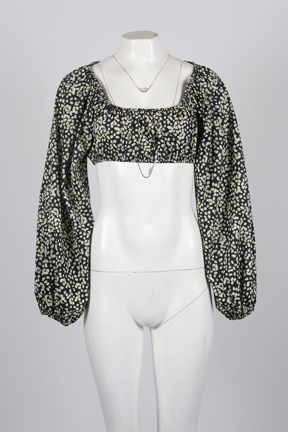 MATTEAU CROPPED FLORAL PRINT COTTON TOP UK 8