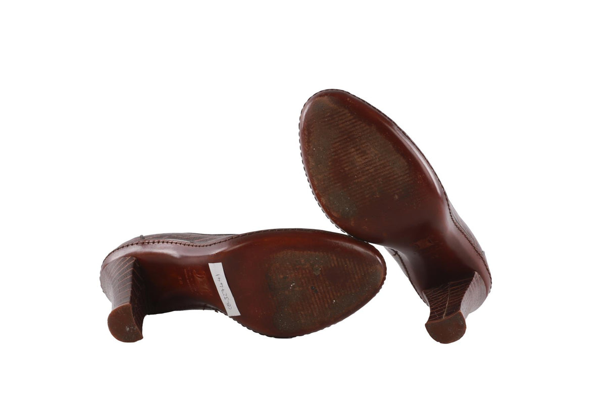 CELINE BROWN LEATHER PUMPS EU 38 UK 5 US 8