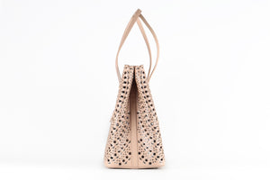 ALAÏA PINK MINA LEATHER TOTE BAG