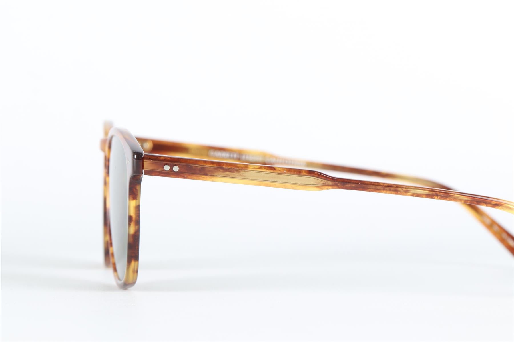 GARRETT LEIGHT BROWN SQUARE FRAME ACETATE SUNGLASSES