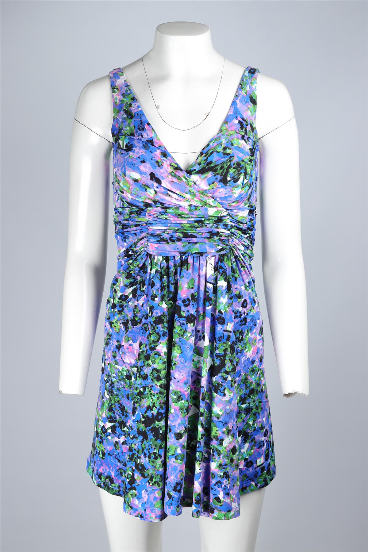 ROBERTO CAVALLI MULTI SILK MINI DRESS IT 38 UK 6