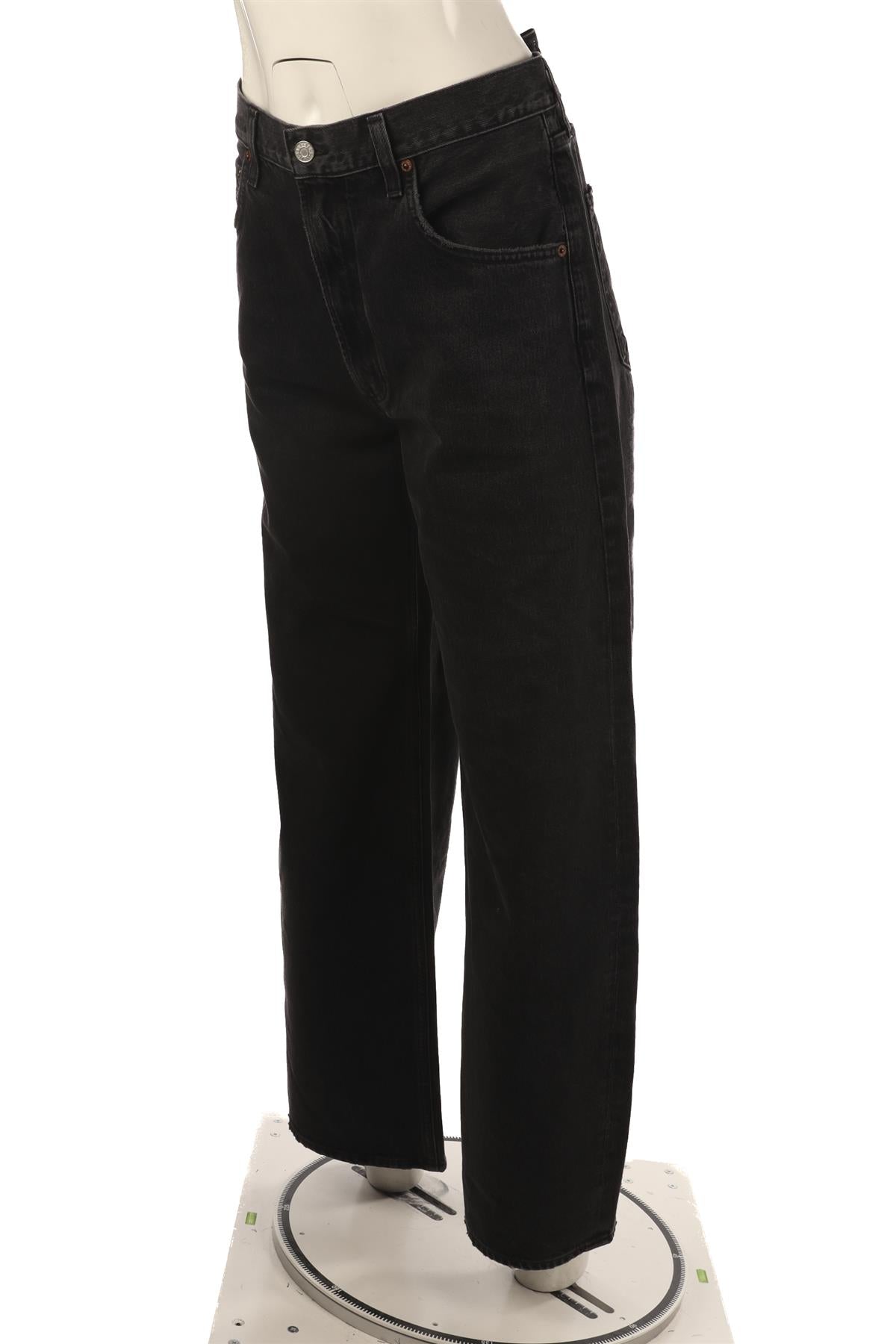 AGOLDE BLACK HIGH RISE WIDE LEG PANTS W30 UK 12