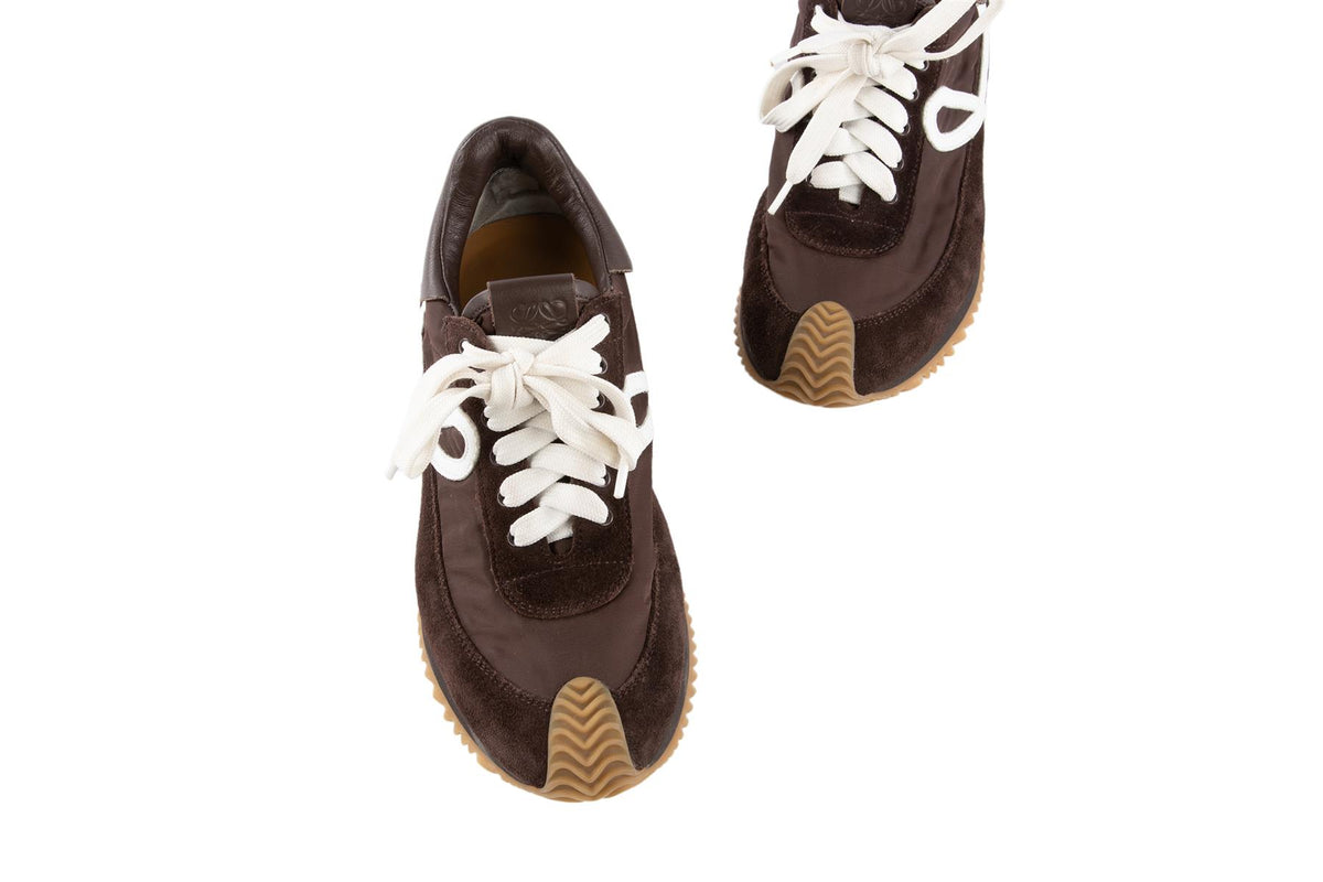 LOEWE BROWN FLOW RUNNER SUEDE SNEAKERS EU 38 UK 5 US 8