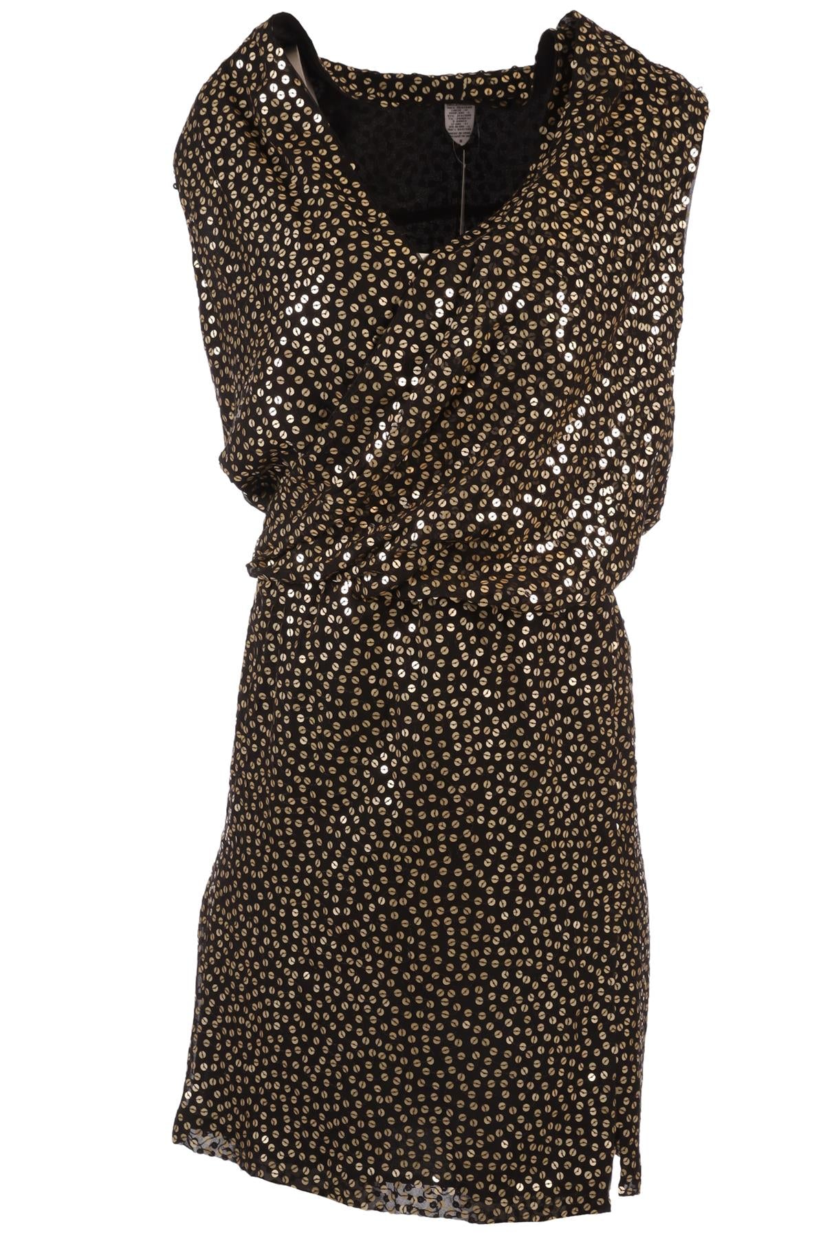 DIANE VON FURSTENBURG BLACK SEQUIN MINI DRESS US 2 UK 6