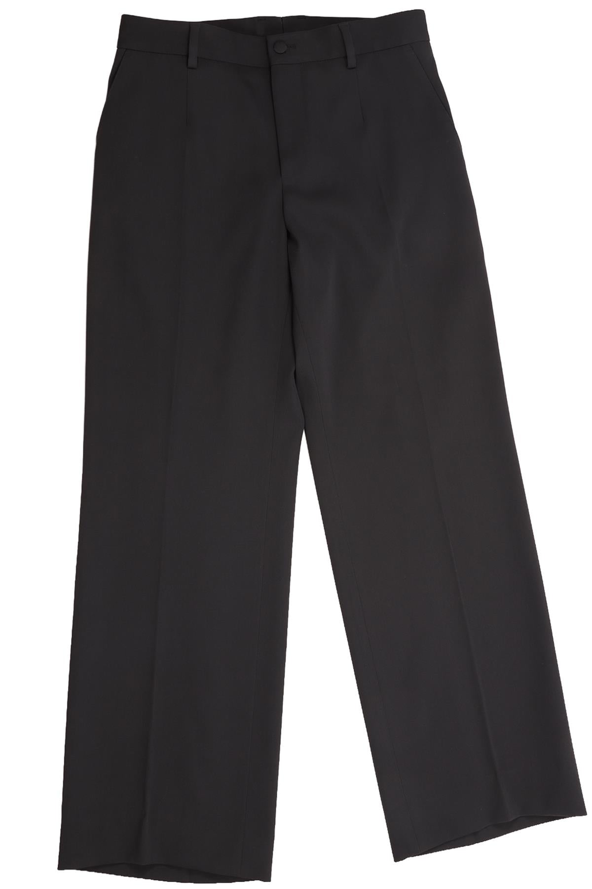DOLCE & GABBANA GREY MEN'S WOOL STRAIGHT LEG PANTS IT 46 UK 36