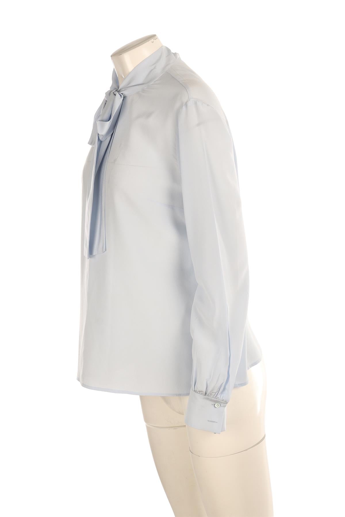 MIU MIU BLUE SILK TOP IT 46 UK 14