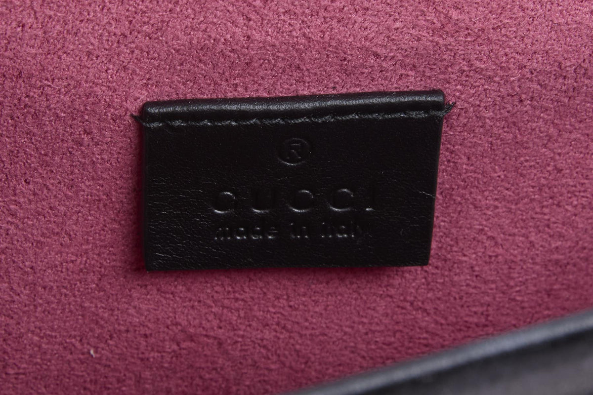GUCCI BLACK DIONYSUS SMALL SATIN SHOULDER BAG
