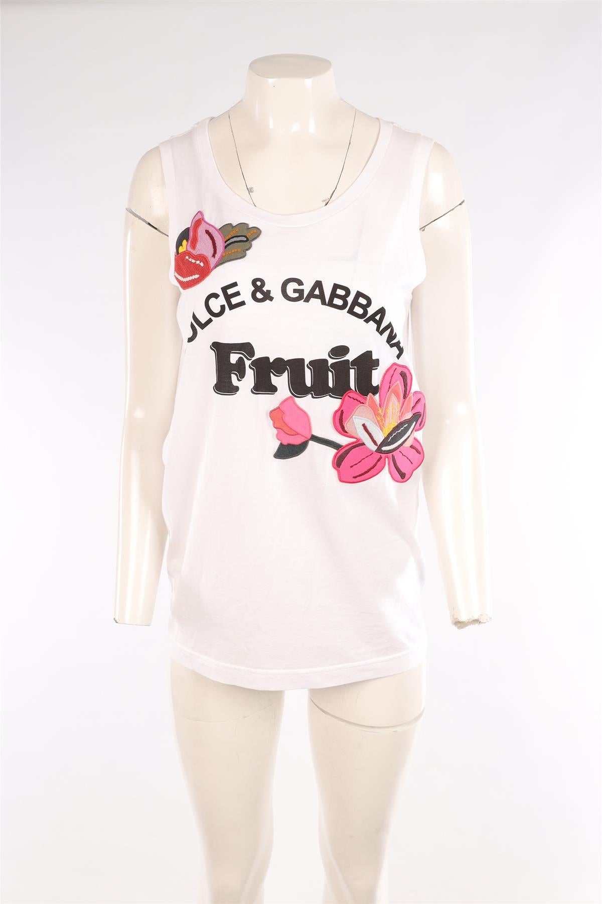 DOLCE & GABBANA WHITE COTTON TOP IT 40 UK 8