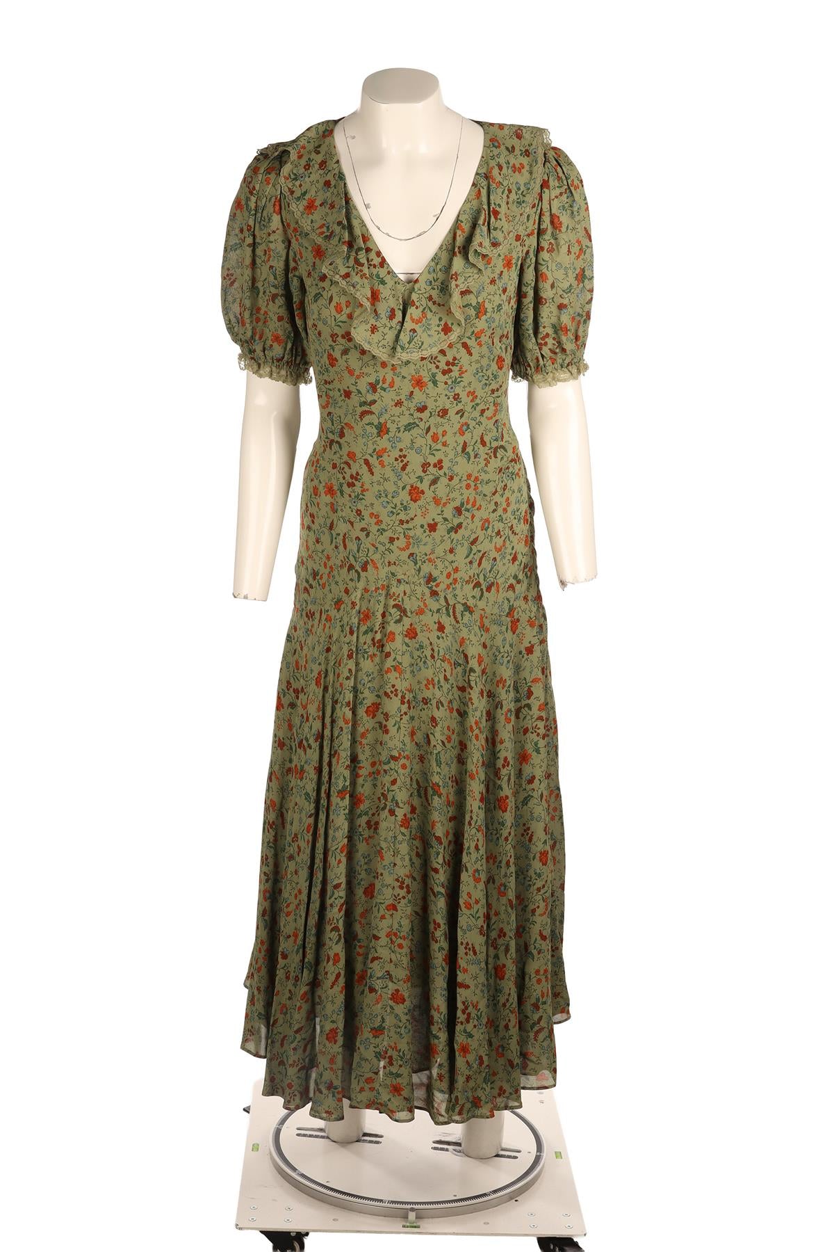 REFORMATION GREEN CREPE MAXI DRESS US 2 UK 6