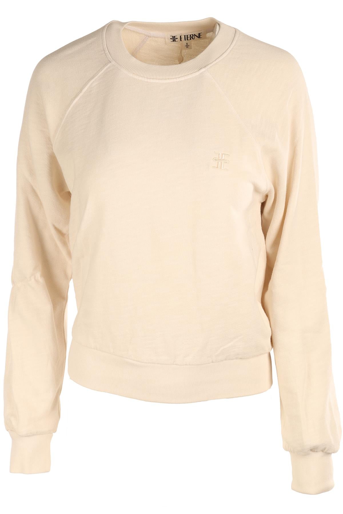 ETERNE CREAM COTTON SWEATSHIRT SMALL