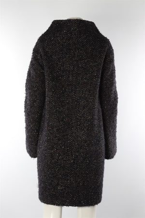 JIL SANDER NAVY WOOL COAT EU 34 UK 6