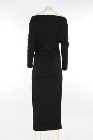VIVIENNE WESTWOOD ANGLOMANIA BLACK JERSEY MIDI DRESS MEDIUM