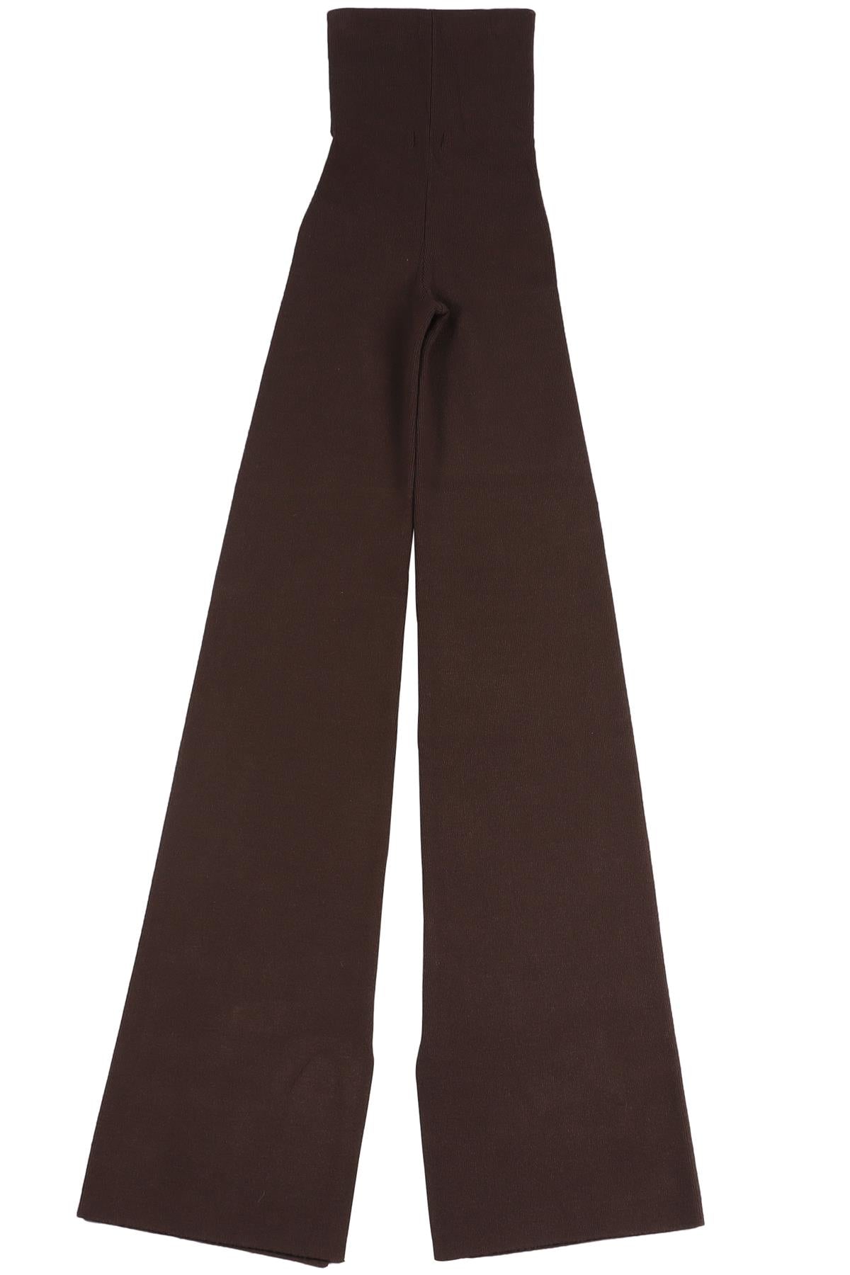 LESET BROWN KNIT FLARED PANTS XSMALL