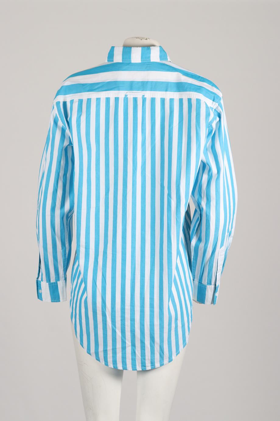 SOLID AND STRIPED STRIPED COTTON SHIRT SMALL