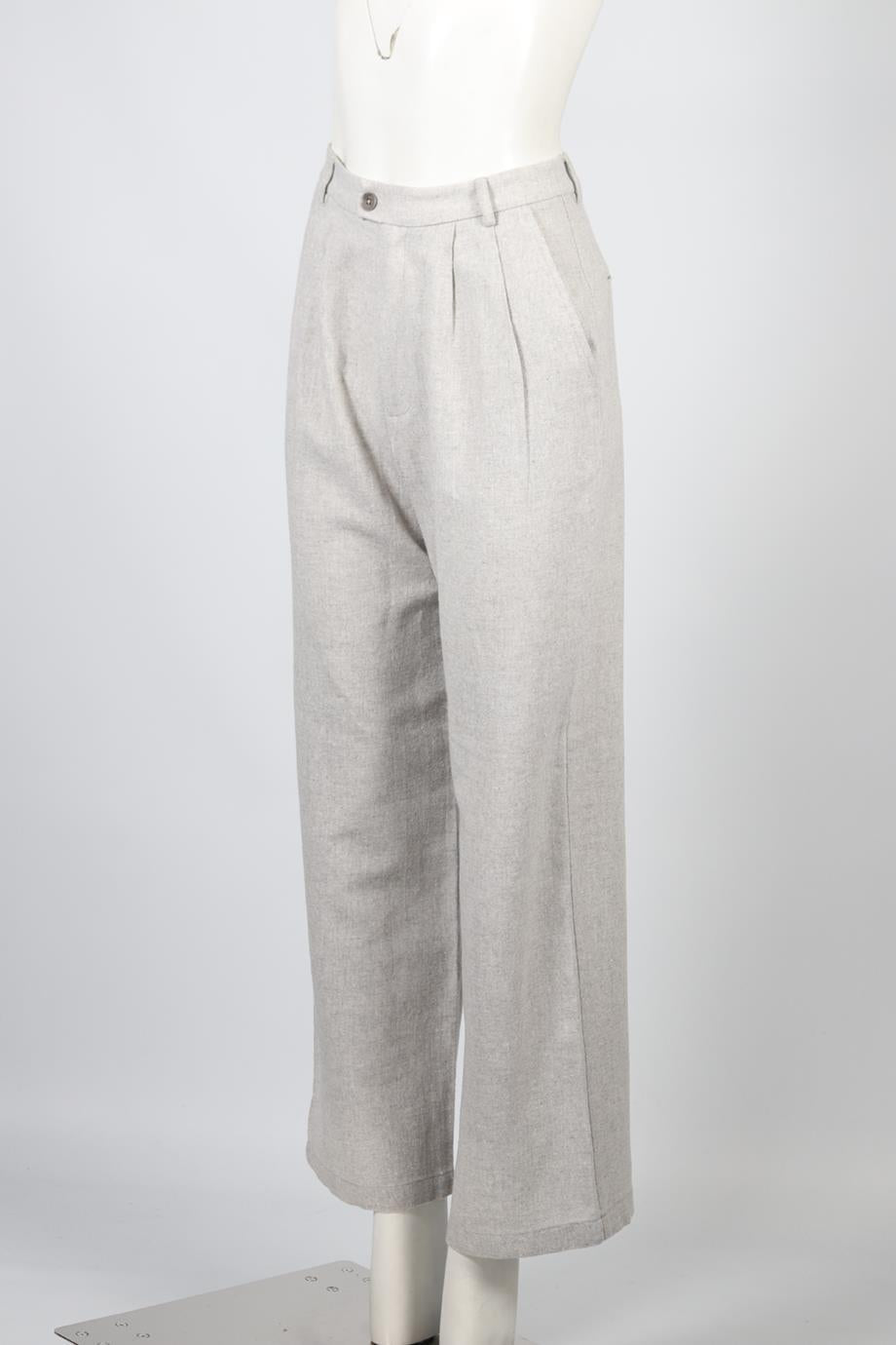 REFORMATION GREY WOOL-BLEND TROUSERS US 2 UK 6
