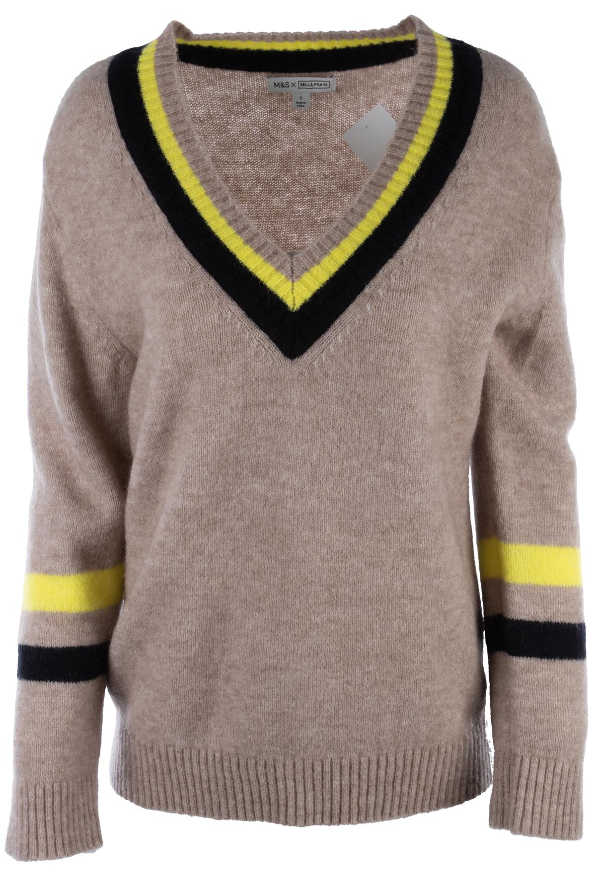 M&S X BELLA FREUD BEIGE WOOL SWEATER SMALL