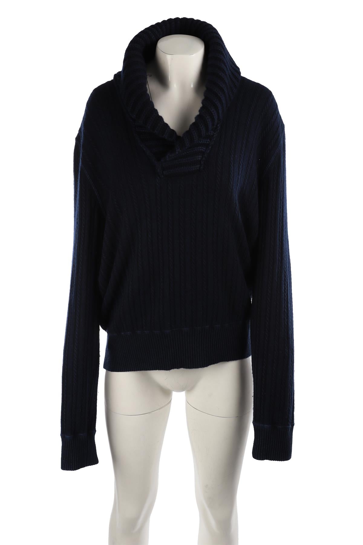 YVES SAINT LAURENT NAVY WOOL JUMPER XLARGE
