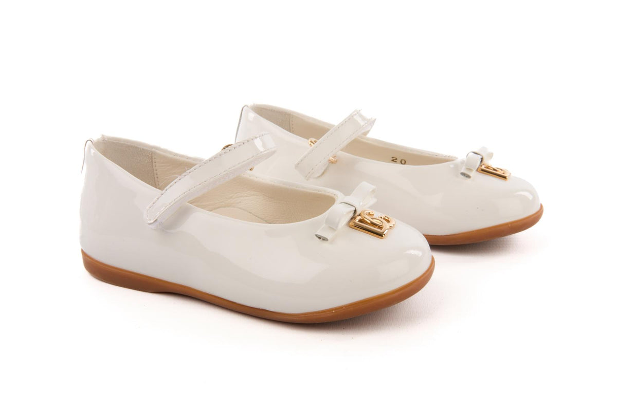 DOLCE & GABBANA WHITE KIDS GIRLS BALLET FLATS EU 20 UK 3 US 4