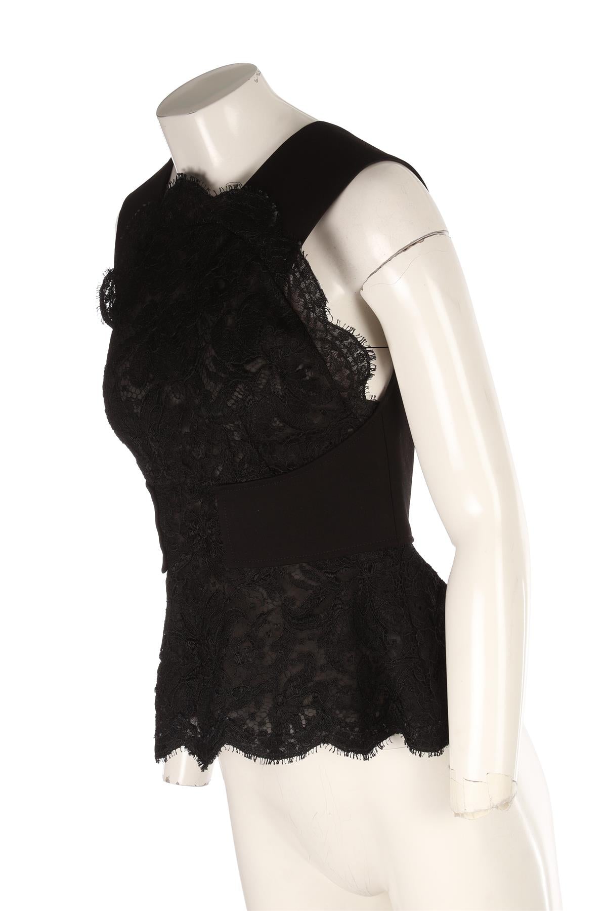 BLACK LACE TOP