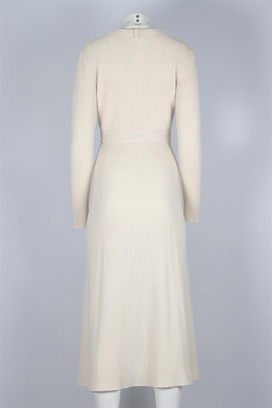 CHLOÉ CREAM WOOL MAXI DRESS MEDIUM