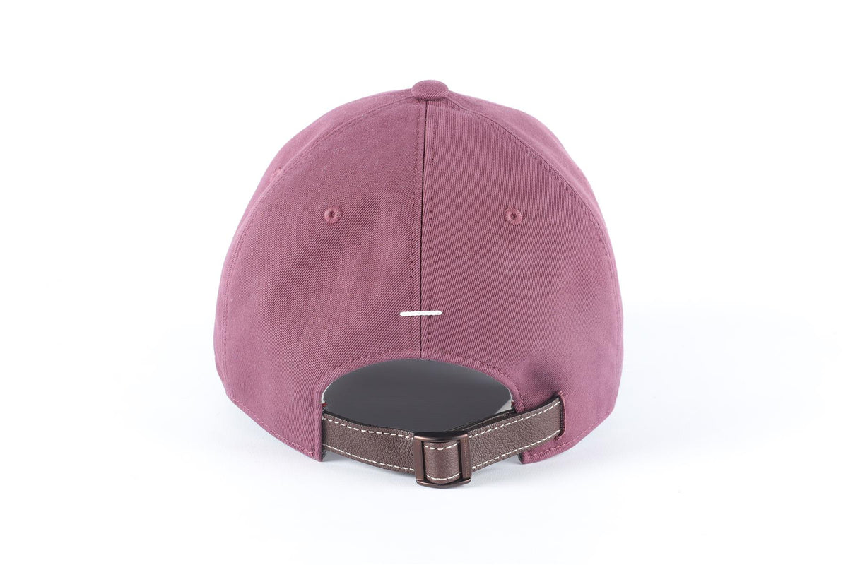 BRUNELLO CUCINELLI BURGUNDY MEN'S COTTON BASEBALL CAP ONE SIZE