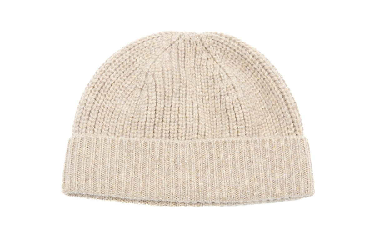 CELINE BEIGE TRIOMPHE CASHMERE BEANIE ONE SIZE