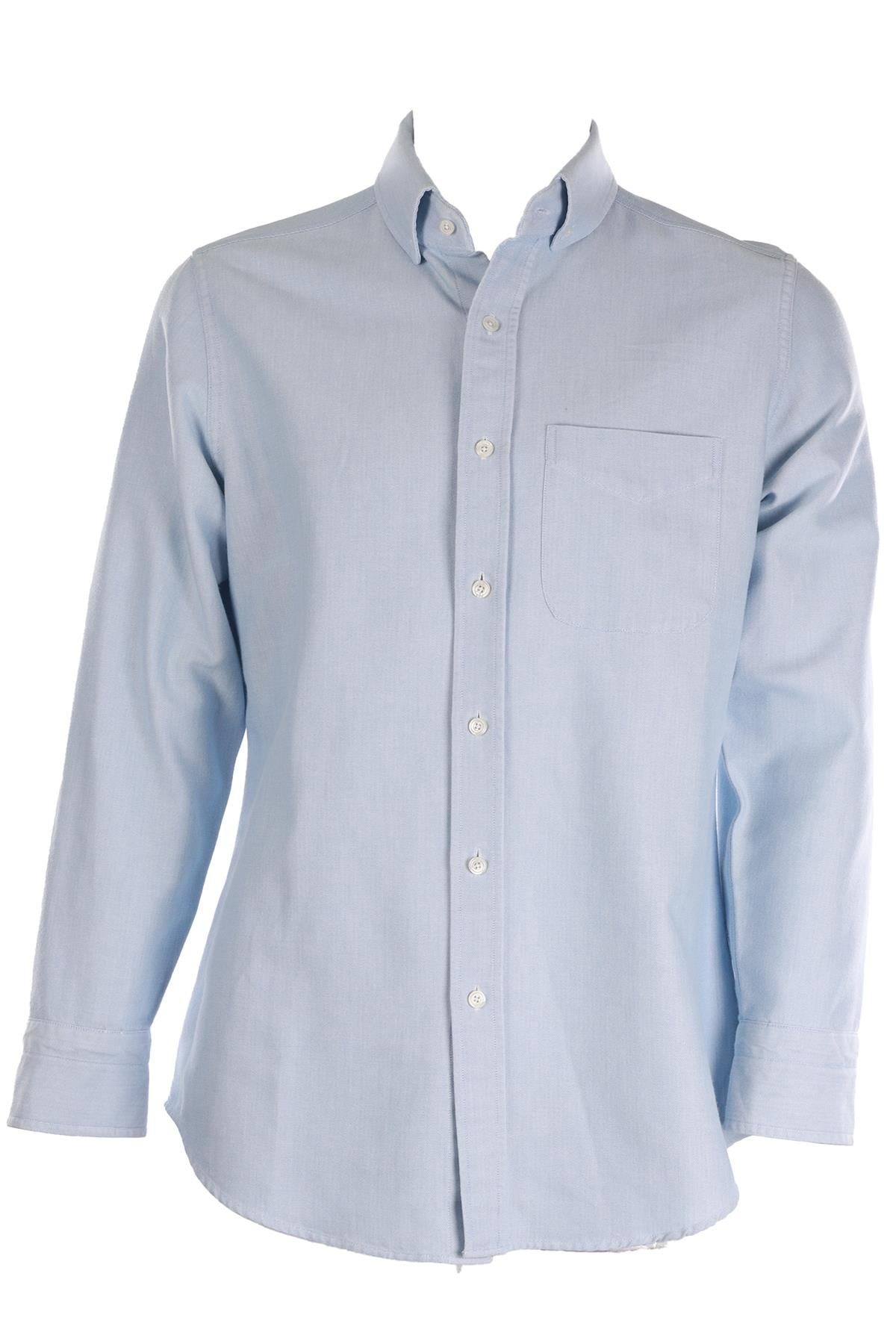 TOM FORD BLUE MEN'S COTTON SHIRT LARGE