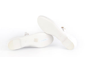 CHANEL WHITE 2025 CC LEATHER BALLET FLATS EU 38.5 UK 5.5 US 8.5
