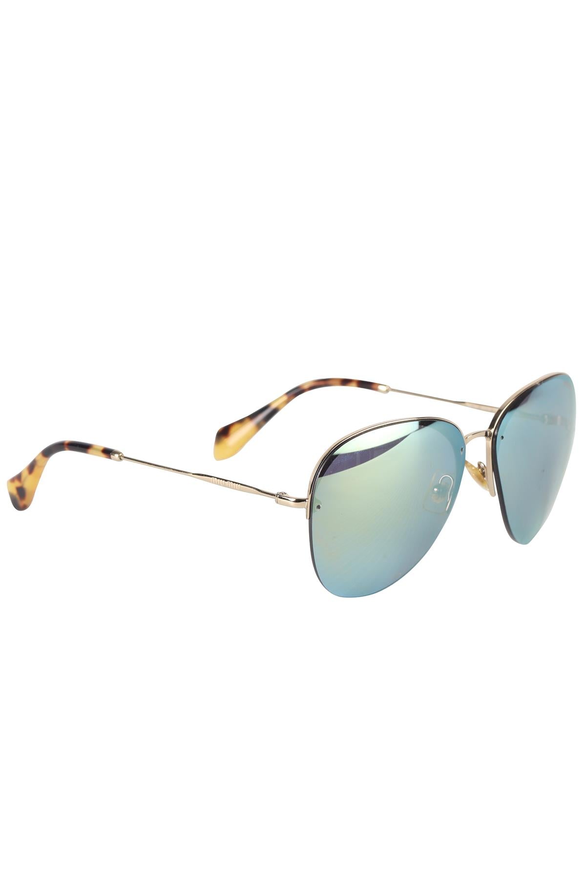 MIU MIU GREEN METAL SUNGLASSES