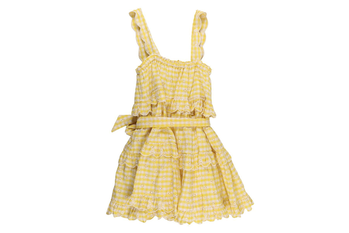 INNIKA CHOO YELLOW COTTON MINI DRESS UK 12/14