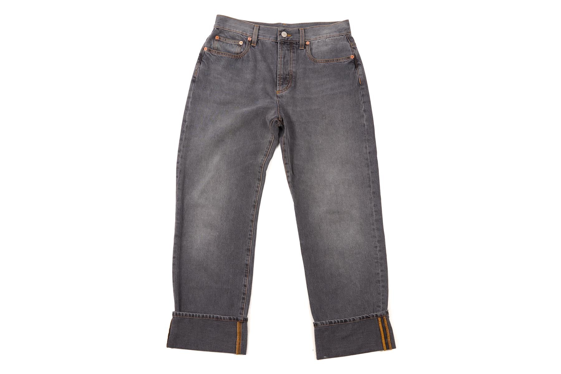 GUCCI GREY HIGH RISE STRAIGHT LEG JEANS W28