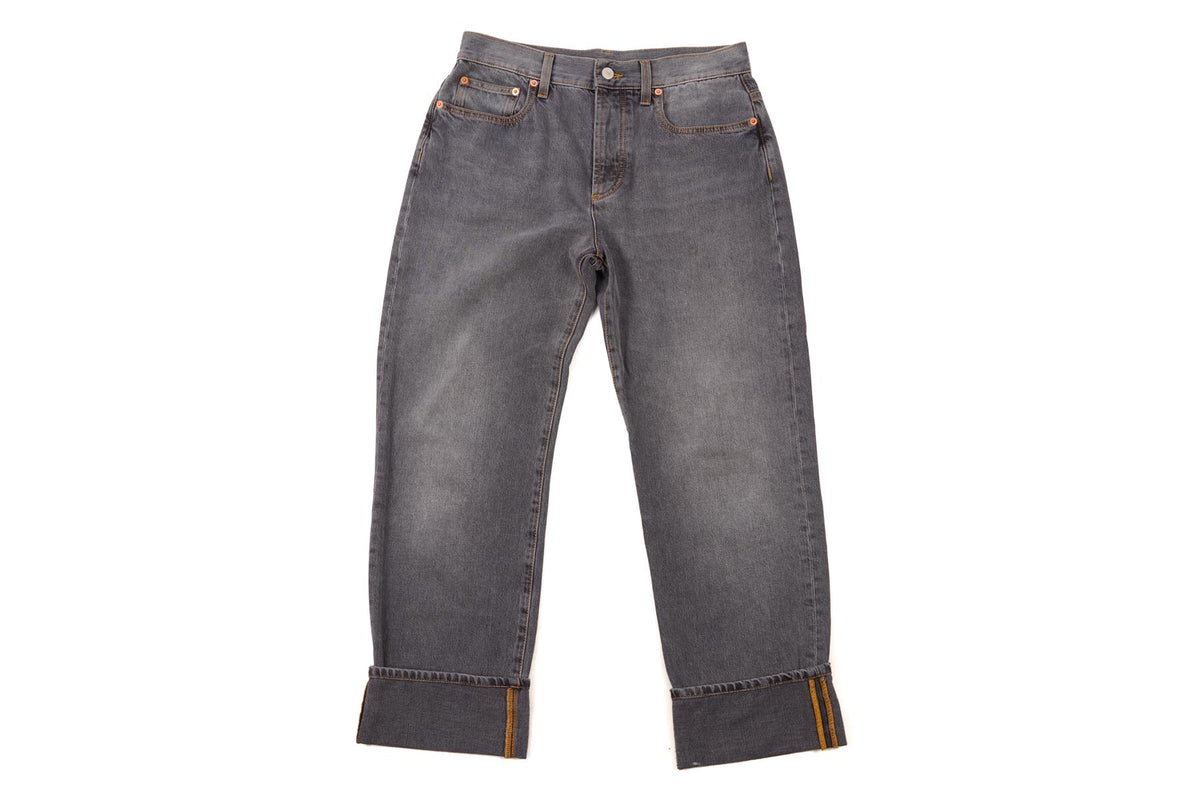 GUCCI GREY HIGH RISE STRAIGHT LEG JEANS W28