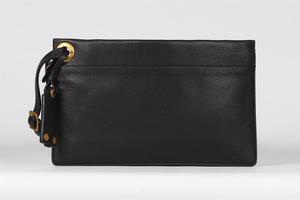 VALENTINO GARAVANI BLACK LEATHER CLUTCH