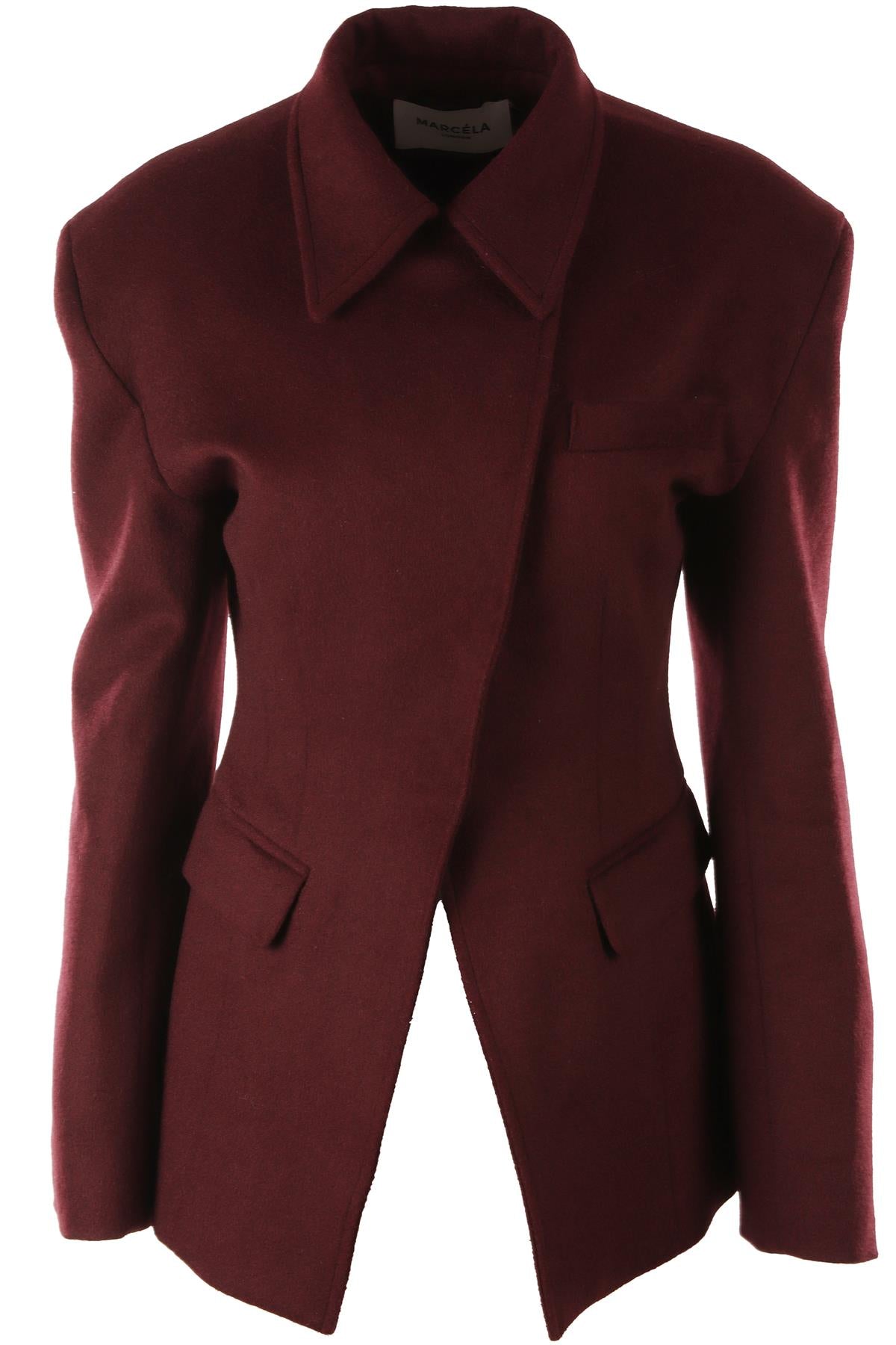 MARCELA LONDON BURGUNDY WOOL BLAZER UK 12