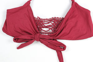 FRANKIES BIKINIS MAROON BIKINI SMALL-MEDIUM
