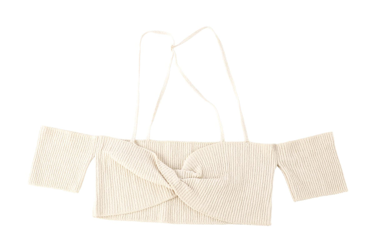 JACQUEMUS BEIGE KNIT TOP FR 34 UK 6
