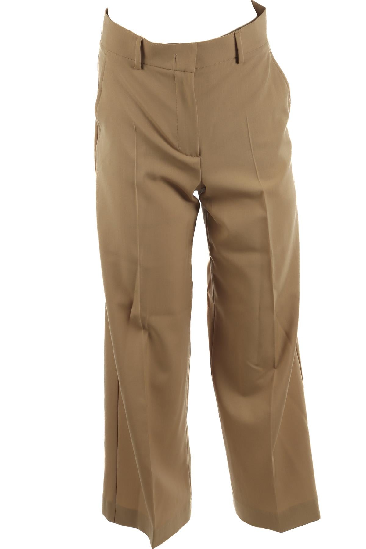 WEEKEND MAX MARA BEIGE WOOL WIDE LEG PANTS IT 38 UK 6