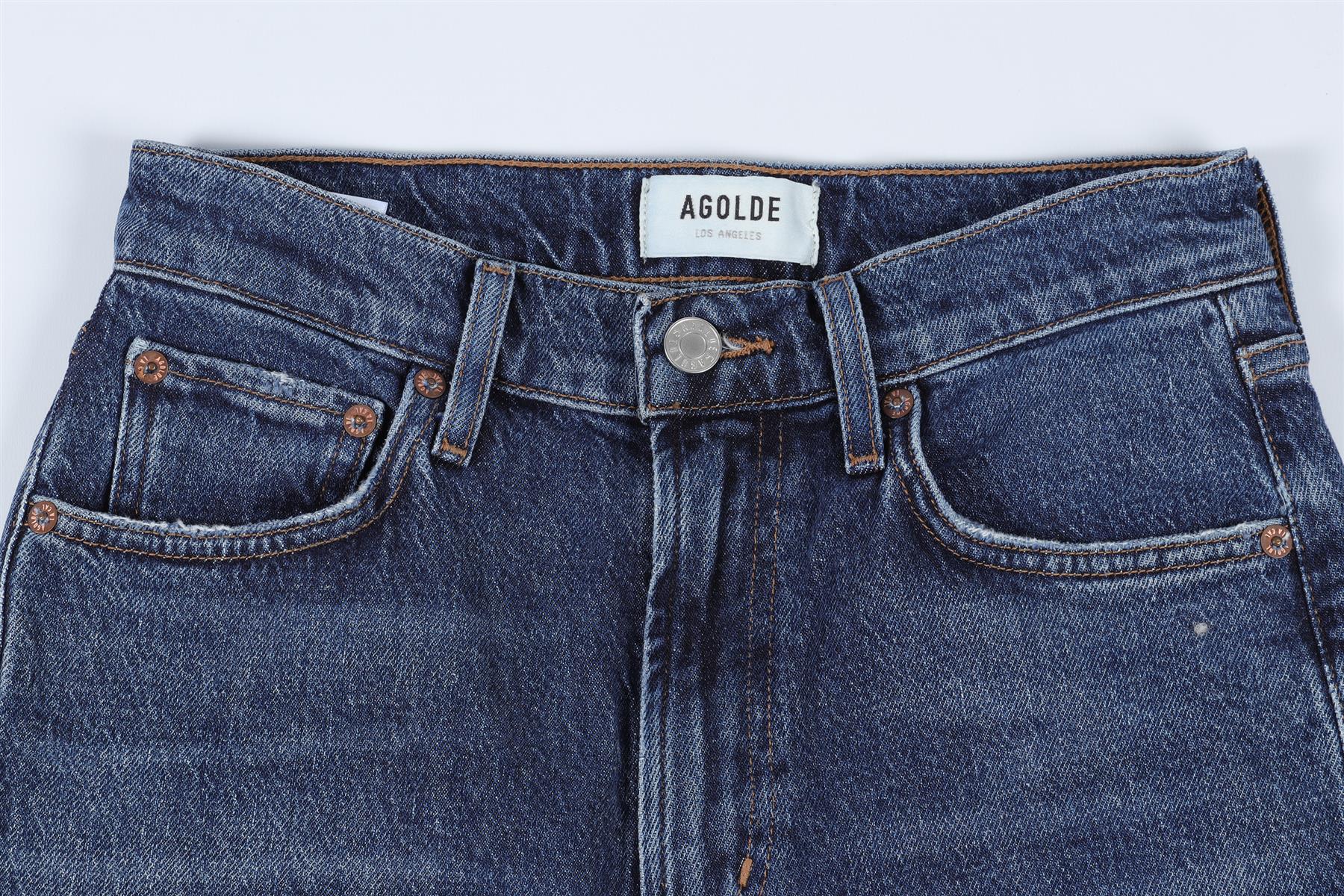 AGOLDE NAVY HIGH RISE STRAIGHT LEG JEANS W24 UK 6