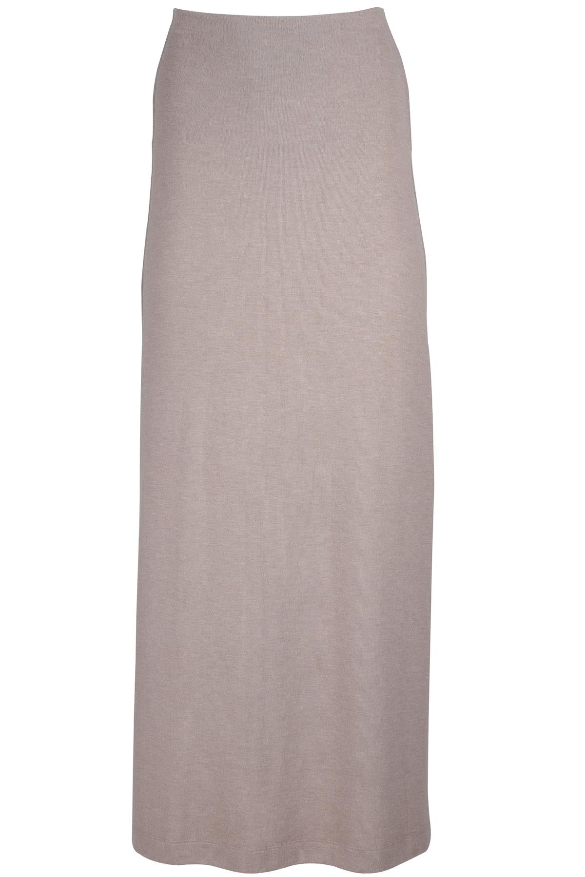 LESET TAUPE JERSEY MAXI SKIRT XSMALL