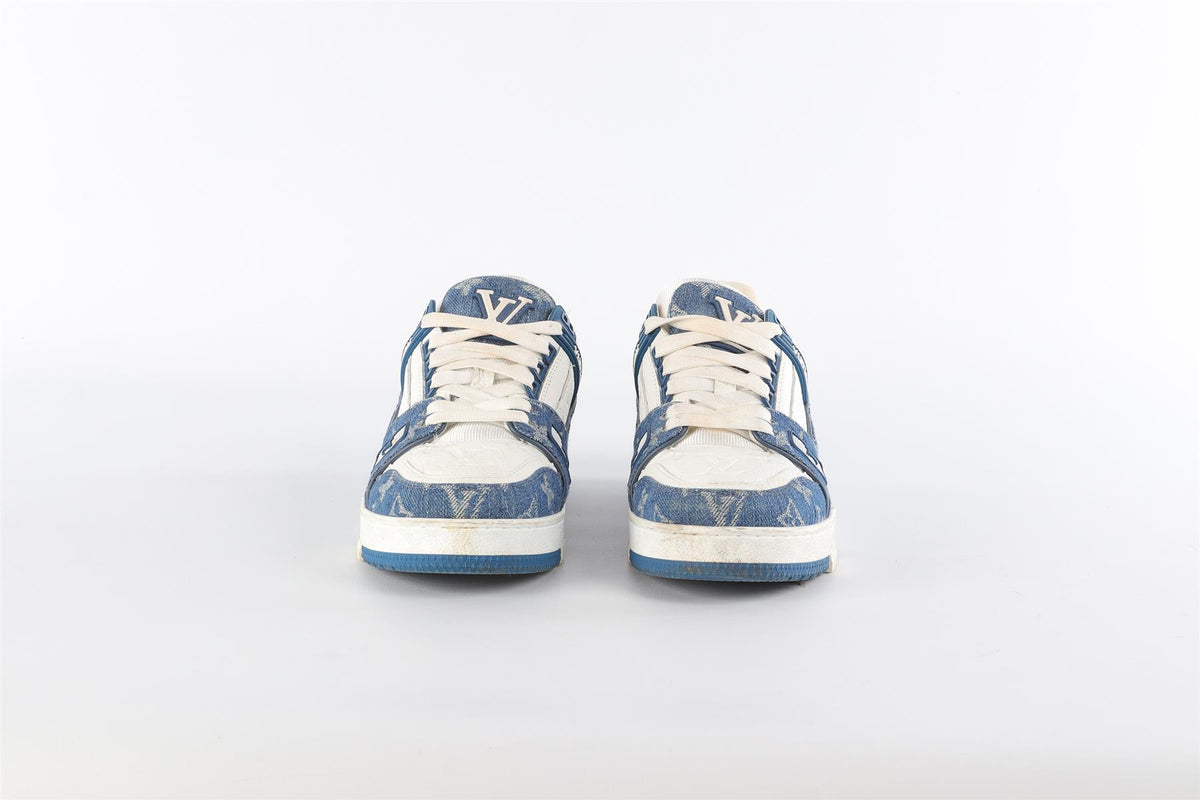 LOUIS VUITTON BLUE LV MONOGRAM DENIM SNEAKERS EU 38 UK 5 US 8