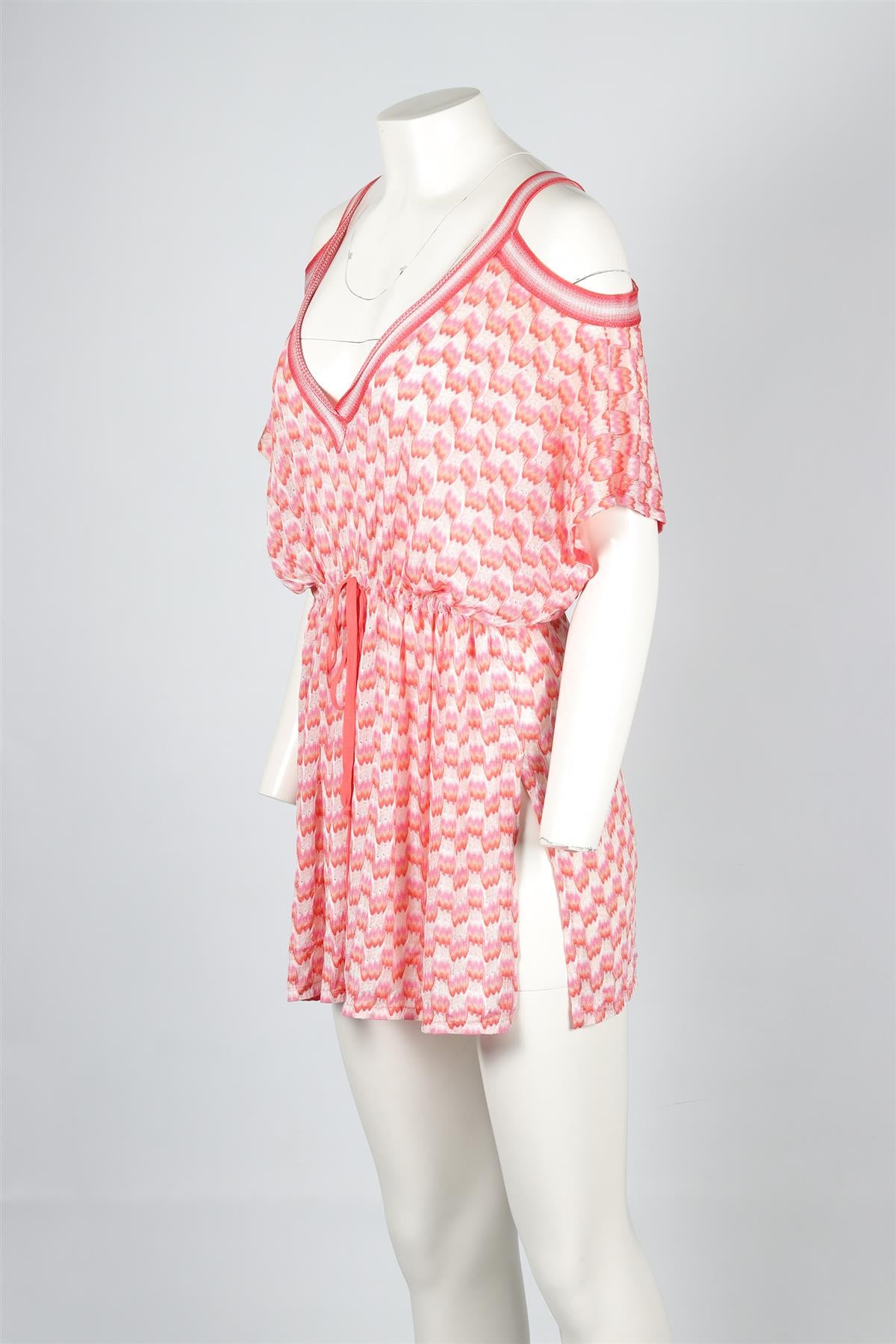 MISONI MARE PINK CROCHET MINI DRESS IT 40 UK 8