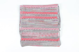 M MISSONI GREY AND PINK CROCHET SCARF