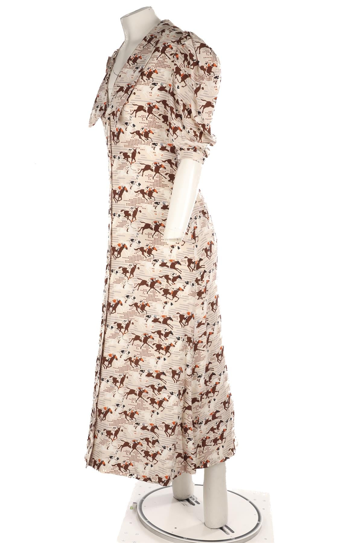 MIU MIU BEIGE SILK MIDI DRESS IT 44 UK 12