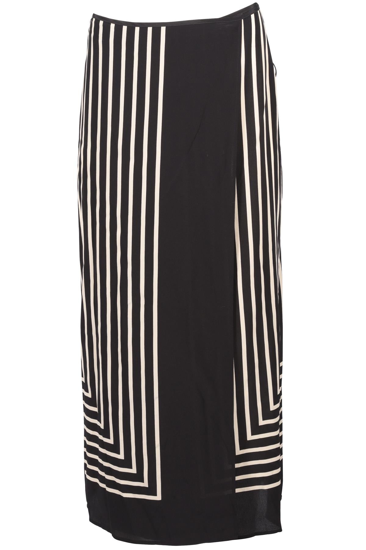 TOTEME BLACK SILK MIDI SKIRT UK 12