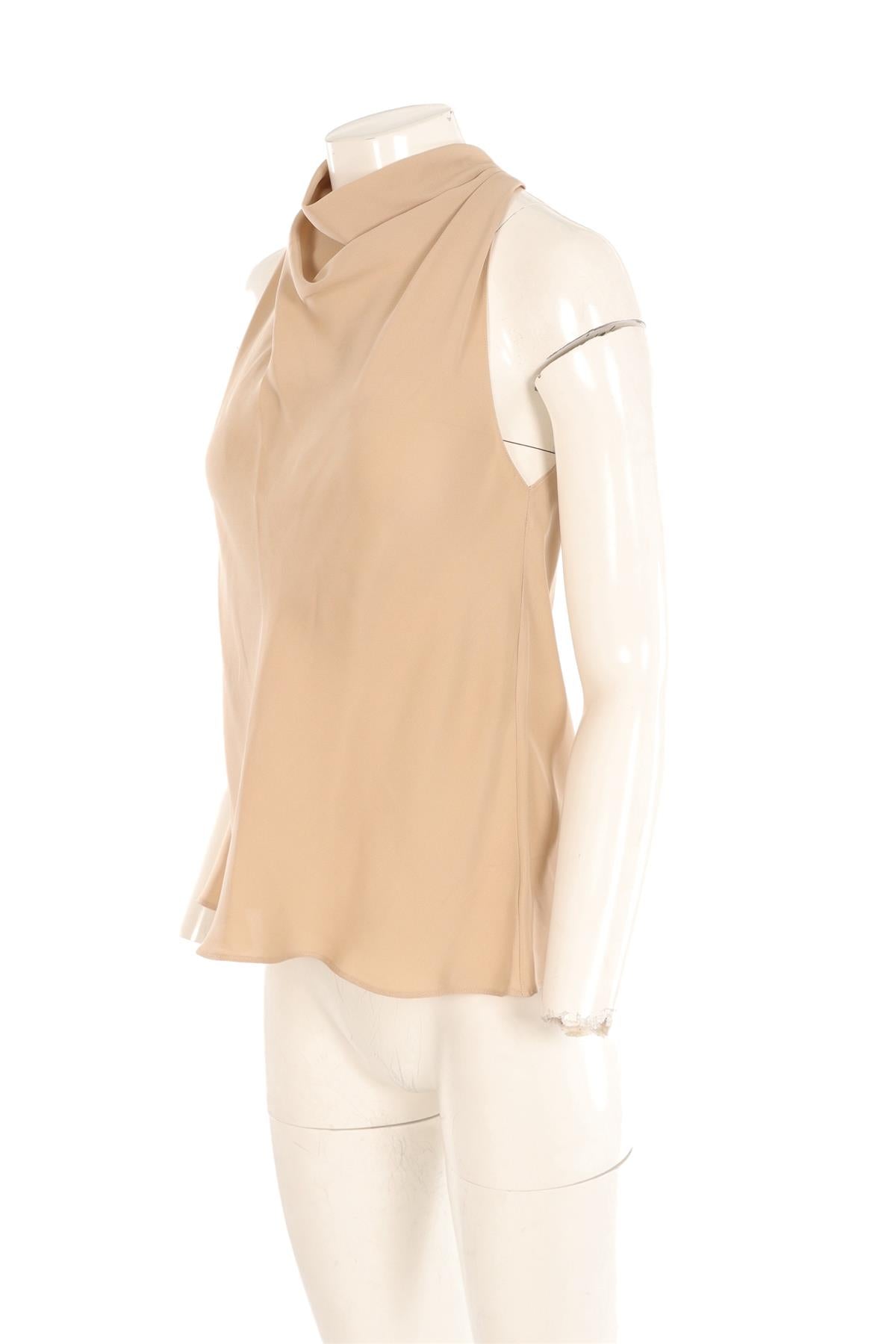 THEORY BEIGE SILK TOP MEDIUM
