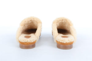 HERMÈS TAN OZ SHEARLING AND SUEDE MULES EU 38 UK 5 US 8