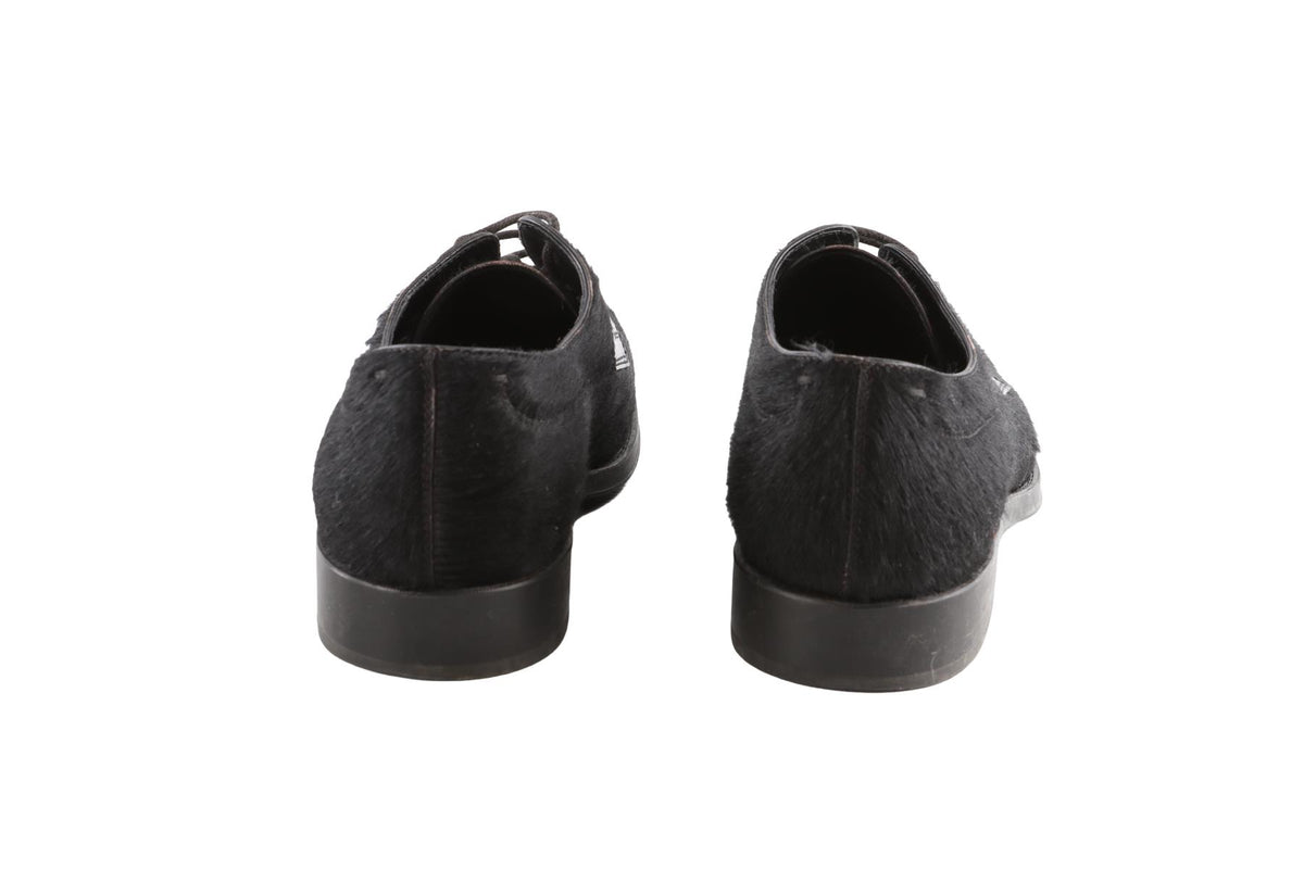 TOD'S BLACK CALF HAIR BROGUES EU 37.5 UK 4.5 US 7.5