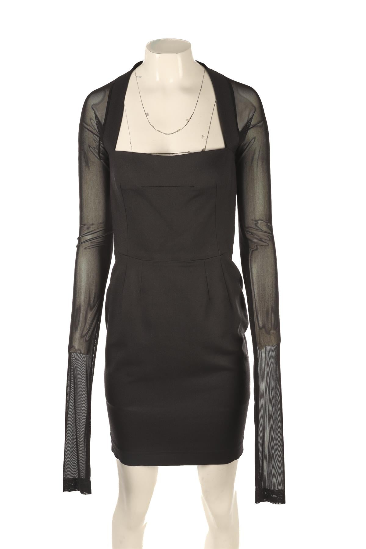 DOLCE & GABBANA BLACK CREPE MIDI DRESS IT 42 UK 10